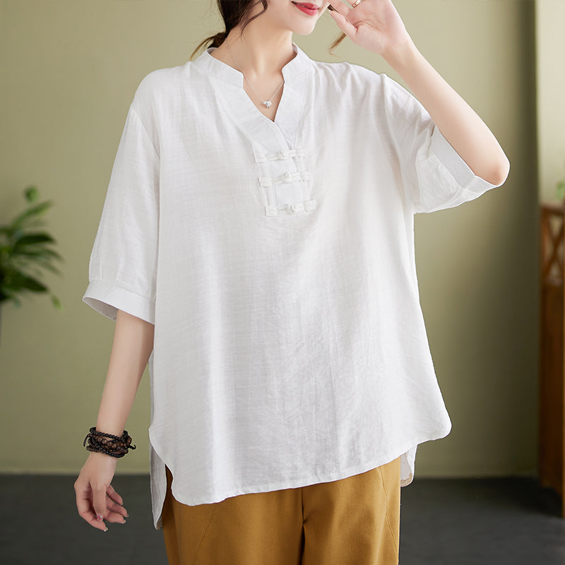 Plus Size Cheongsam Loose Blouse