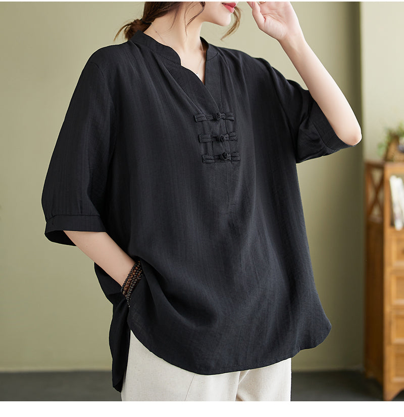 Plus Size Cheongsam Loose Blouse