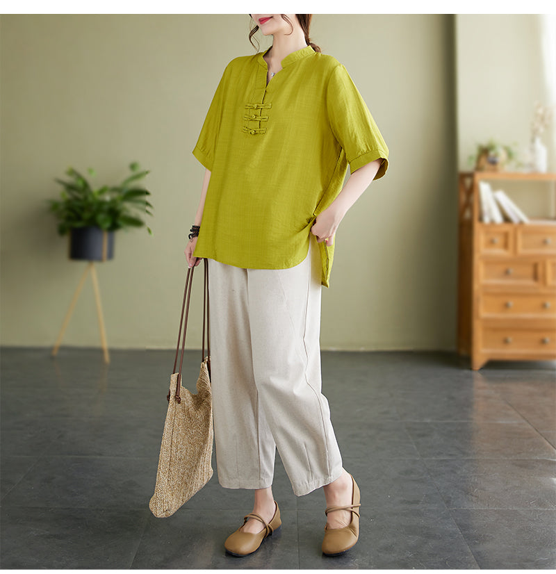 Plus Size Cheongsam Loose Blouse