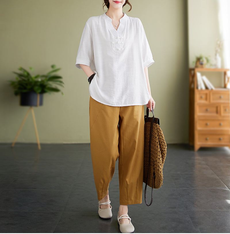 Plus Size Cheongsam Loose Blouse