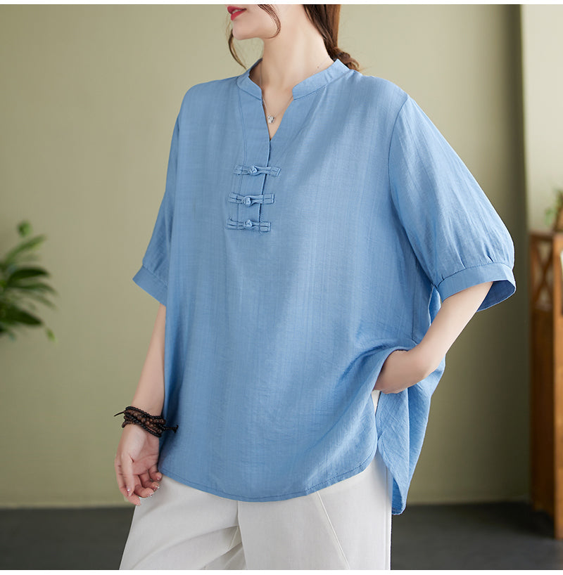 Plus Size Cheongsam Loose Blouse