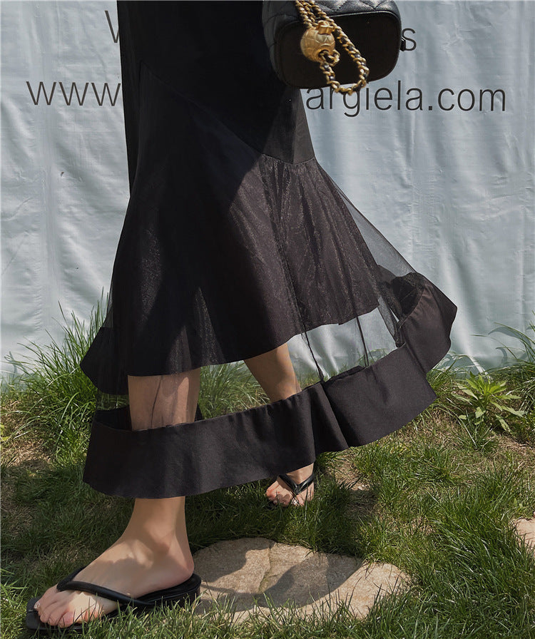 Plus Size Tulle Hem T Shirt Midi Dress