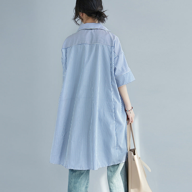 Plus Size Loose Stripe Tunic Top
