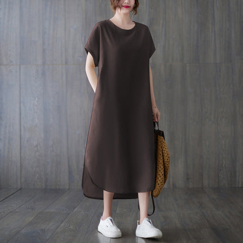 (Special!) Plus Size Rounded Hem Midi Dress