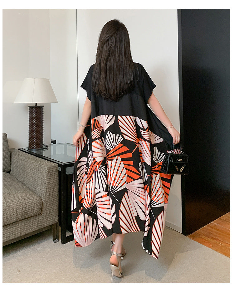 Plus Size Orange Fern Midi Dress