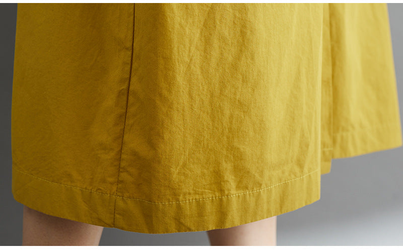 Plus Size Cargo Pockets Midi Shirt Dress