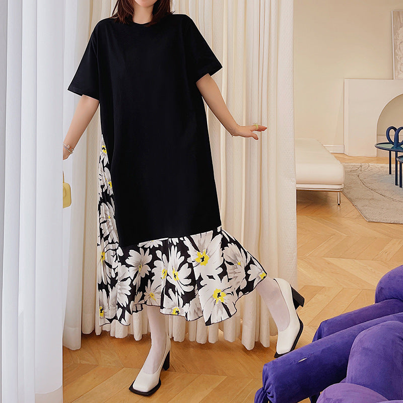 Plus Size Daisy Pleat Layer Midi Dress