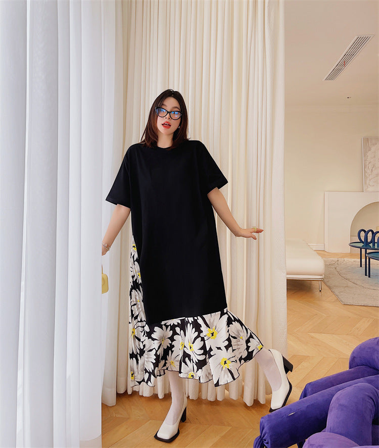 Plus Size Daisy Pleat Layer Midi Dress