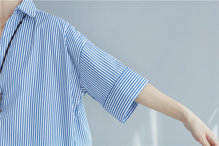 Plus Size Loose Stripe Tunic Top