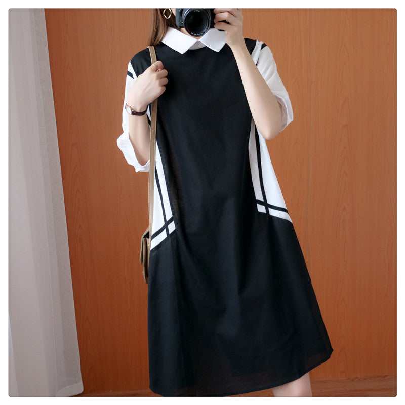 Plus Size Colour Block Shirt Dress