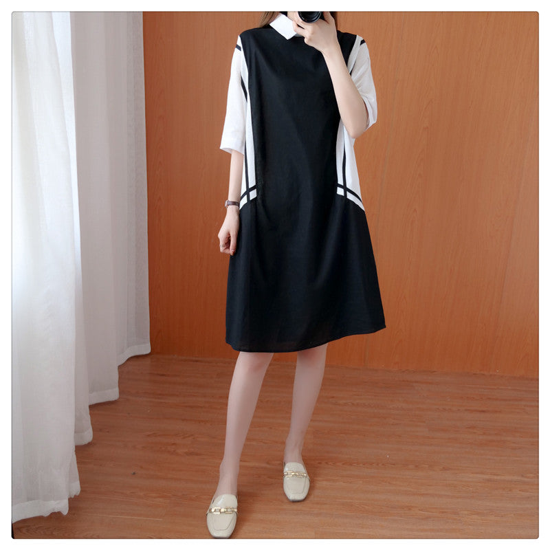 Plus Size Colour Block Shirt Dress