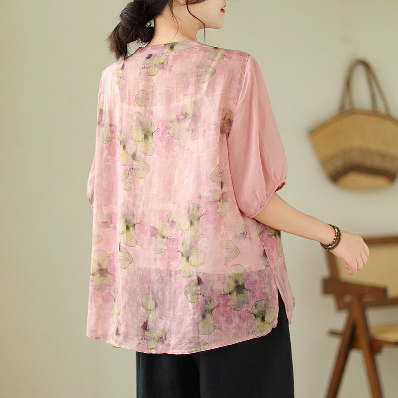 Plus Size Oriental Chinese Embroidery Cheongsam Blouse