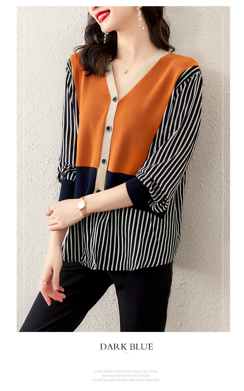 Plus Size Stripe Blouse