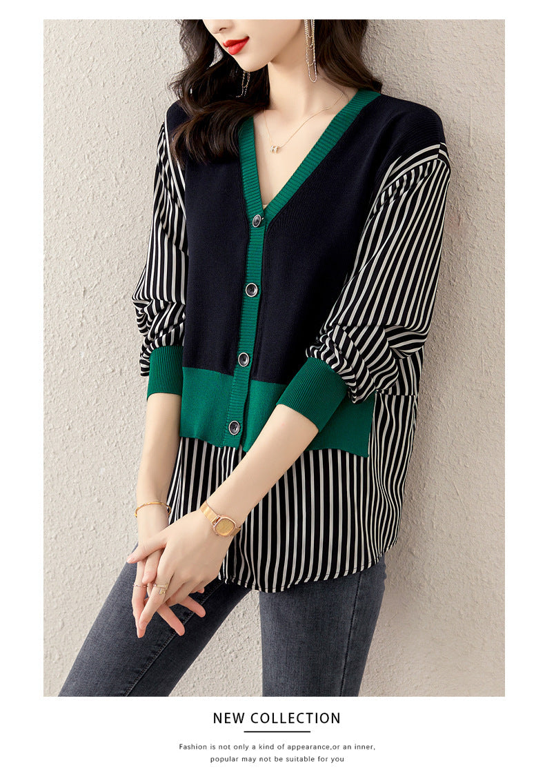 Plus Size Stripe Blouse