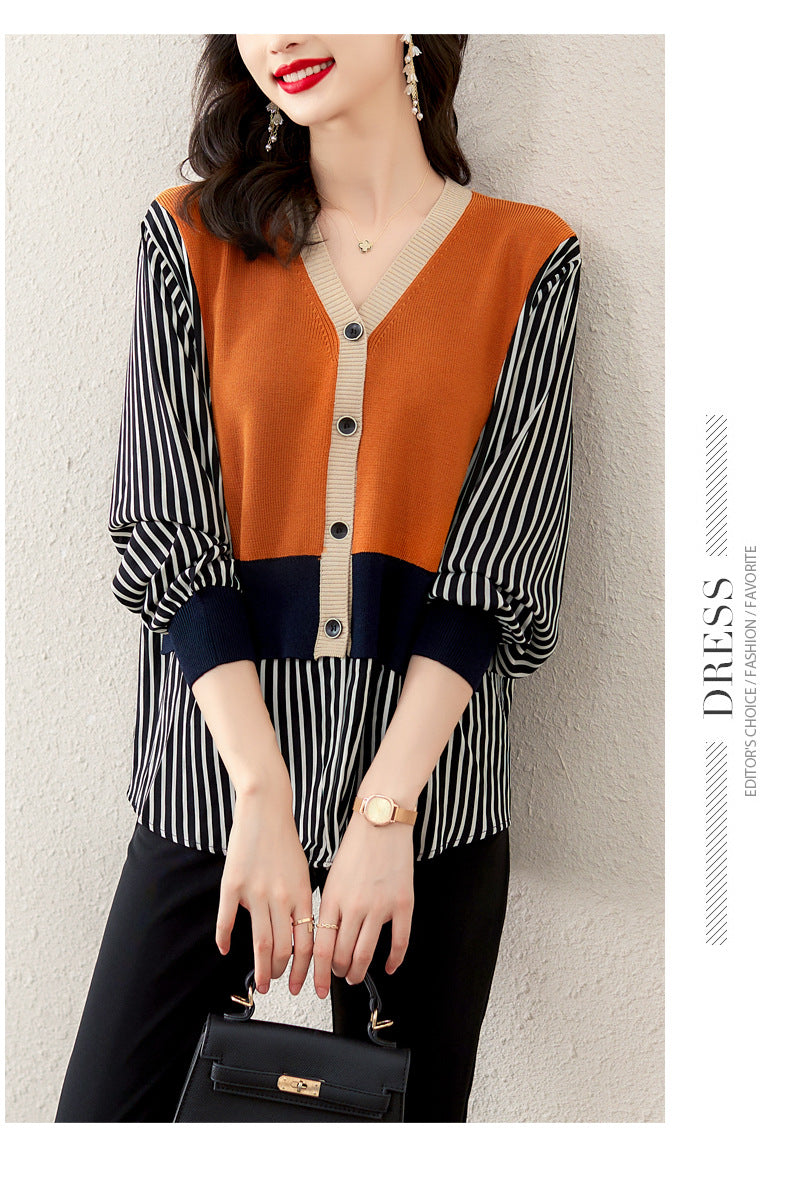 Plus Size Stripe Blouse