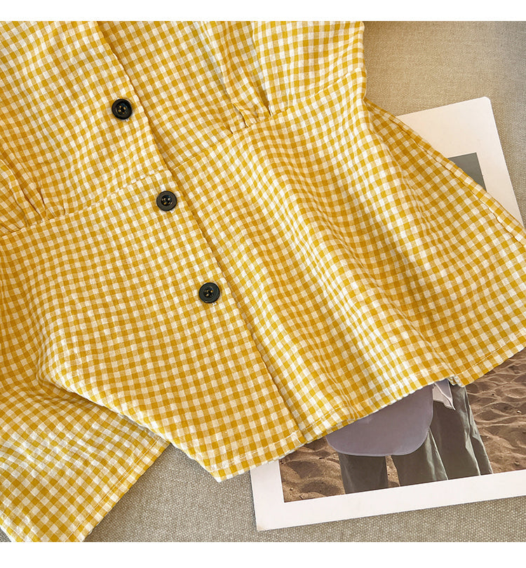 Plus Size Checks Peplum Top