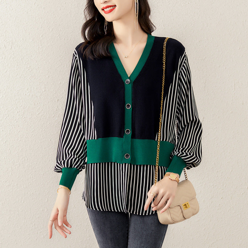 Plus Size Stripe Blouse