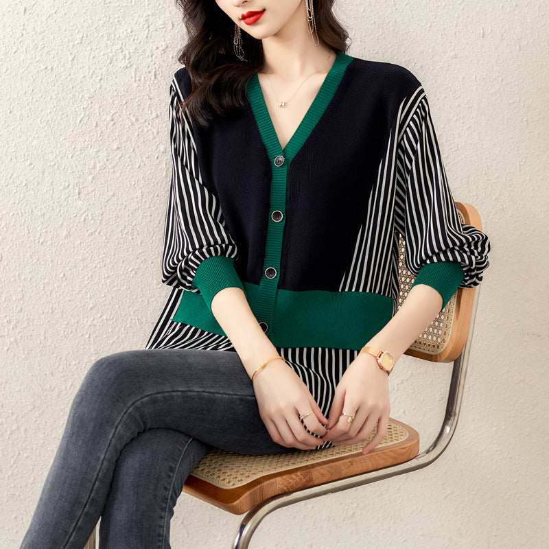 Plus Size Stripe Blouse