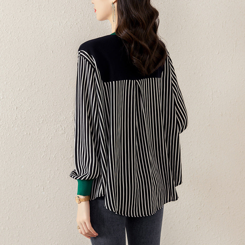 Plus Size Stripe Blouse