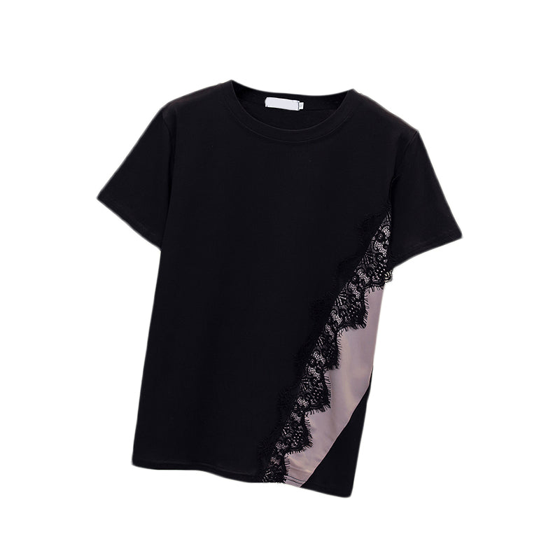 Plus Size Lace Short Sleeve Blouse