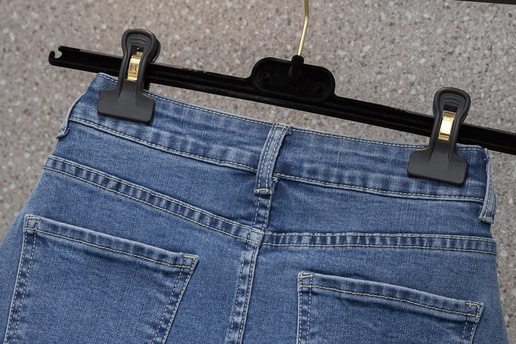 Plus Size Slit Denim Mini Skirt