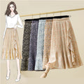 Plus Size Floral Pleat Midi Skirt