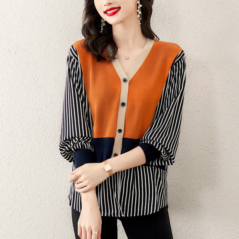 Plus Size Stripe Blouse