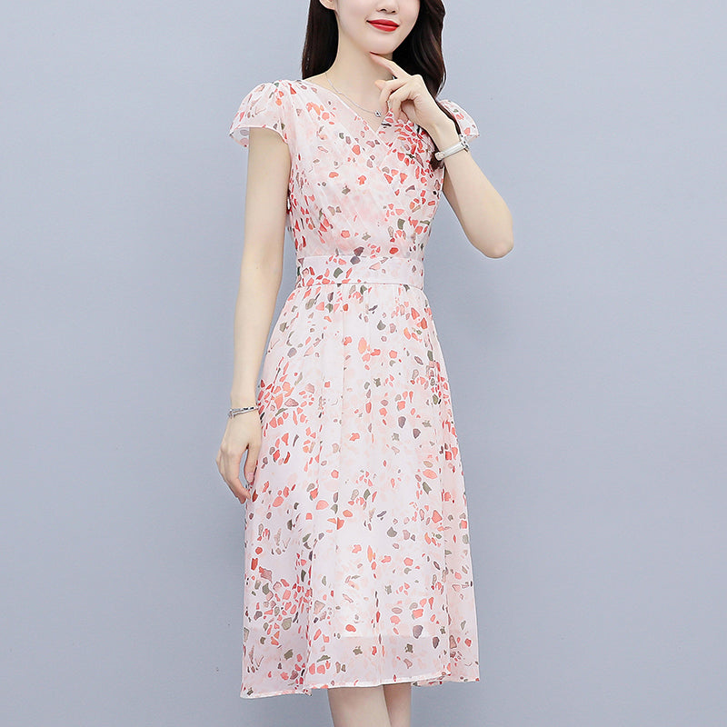 Plus Size Wrap Chiffon Shapes Dress