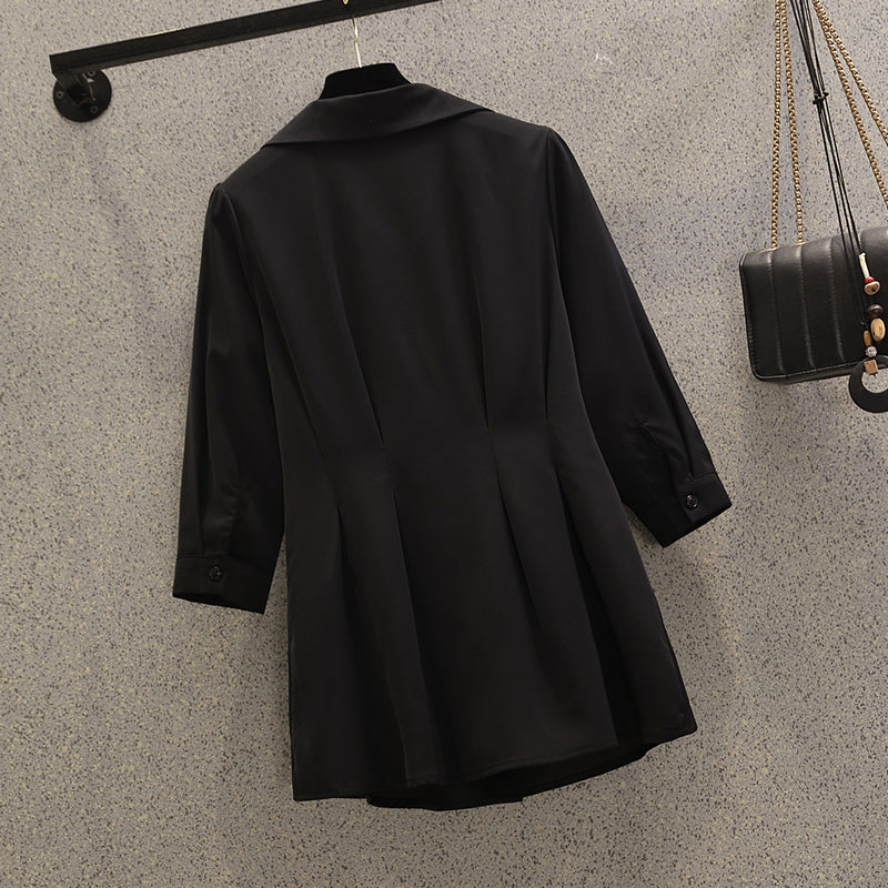 Plus Size Peplum Buttons Shirt