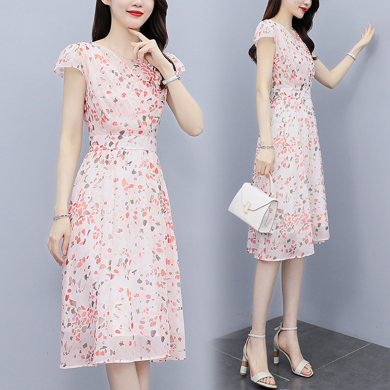Plus Size Wrap Chiffon Shapes Dress
