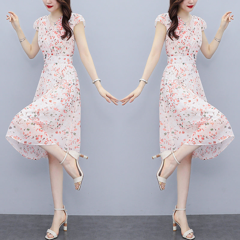 Plus Size Wrap Chiffon Shapes Dress