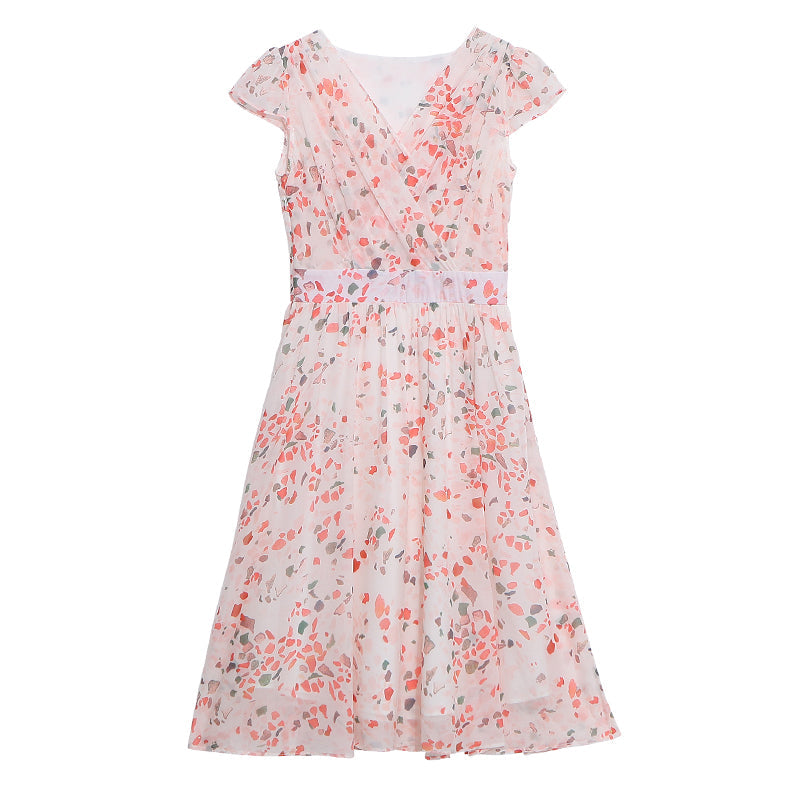 Plus Size Wrap Chiffon Shapes Dress