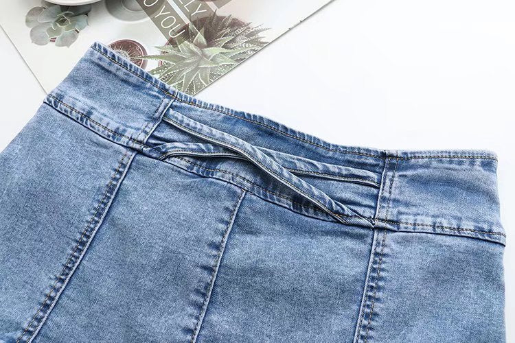 Plus Size Denim Mermaid Mini Skirt