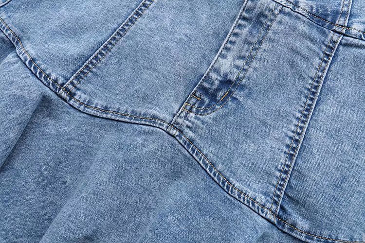 Plus Size Denim Mermaid Mini Skirt