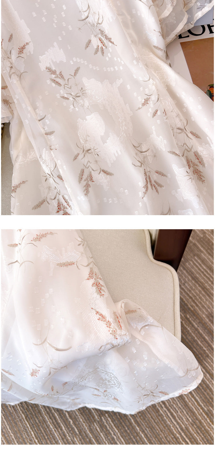 Plus Size White Floral Cheongsam Dress