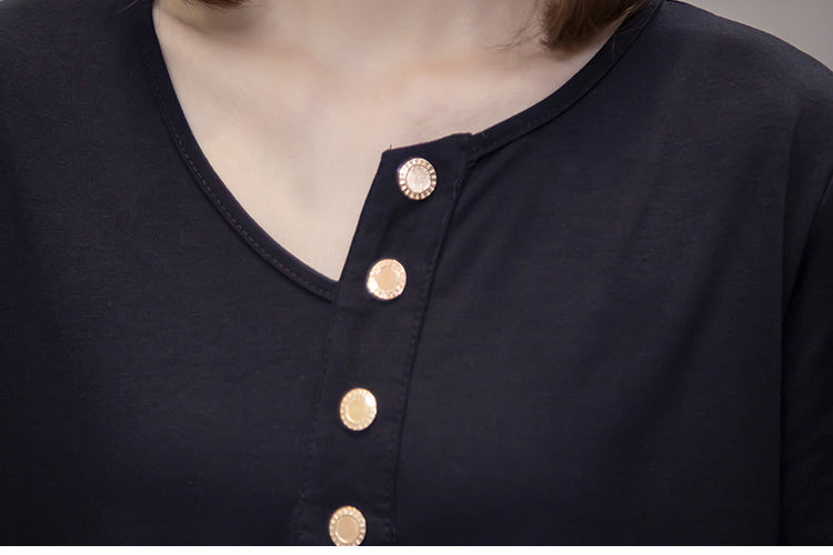 Plus Size Buttons T Shirt