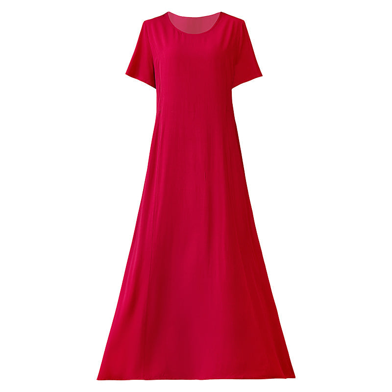 Plus Size Round Neck Midi Dress
