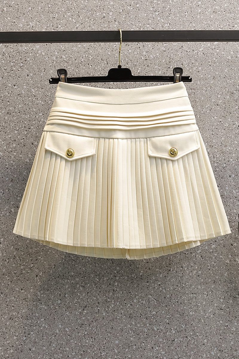Plus Size Korean Pleat Mini Skirt