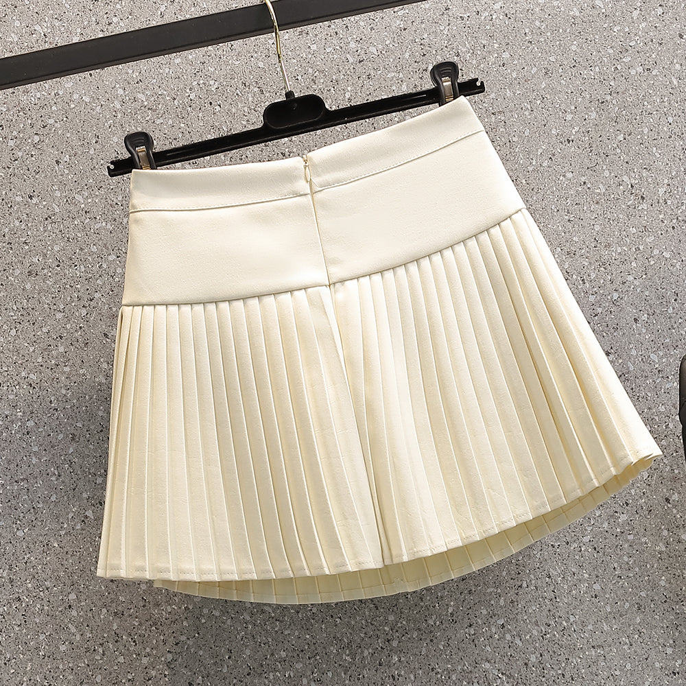 Plus Size Korean Pleat Mini Skirt