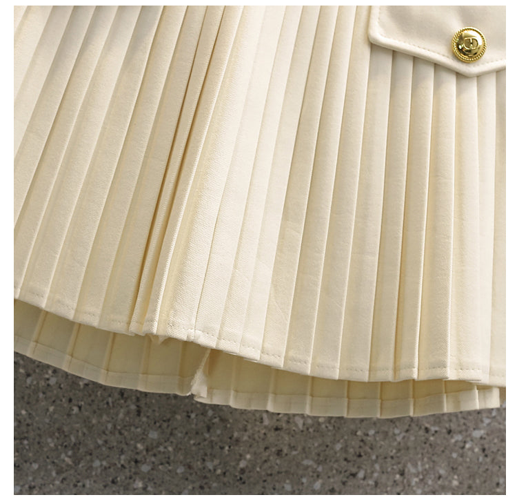 Plus Size Korean Pleat Mini Skirt