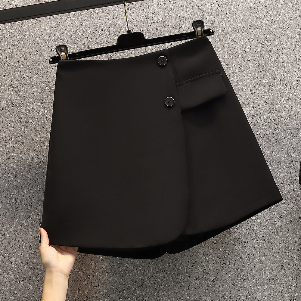 Plus Size Button Skorts