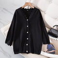 Plus Size Scallop Buttons Top