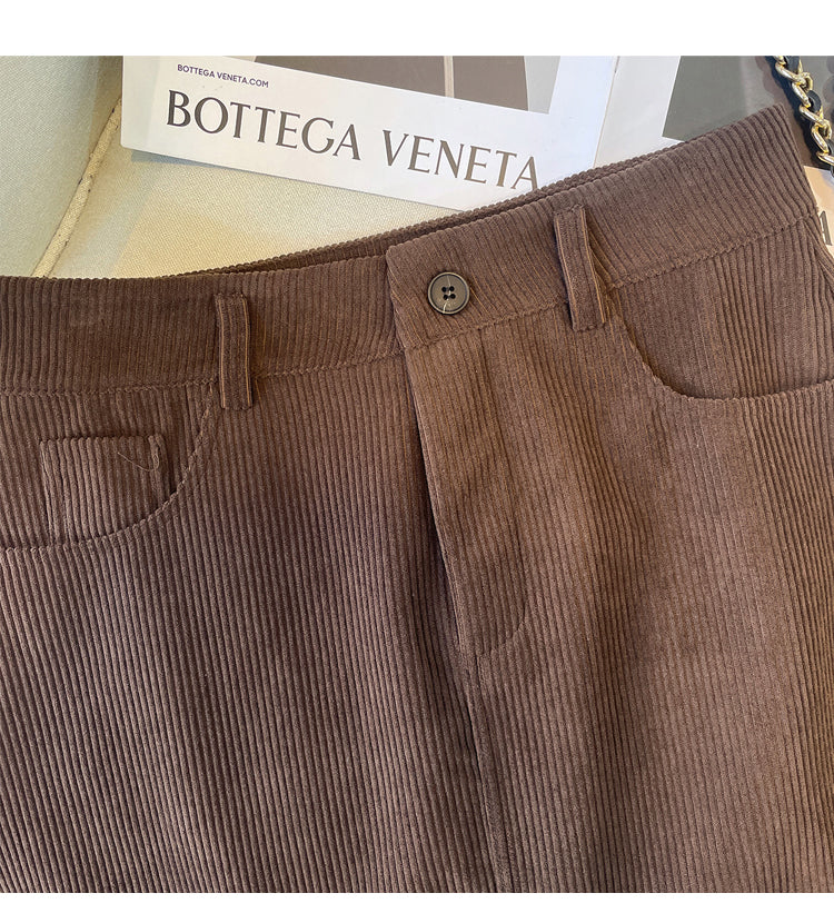 Plus Size Corduroy Mini Skirt