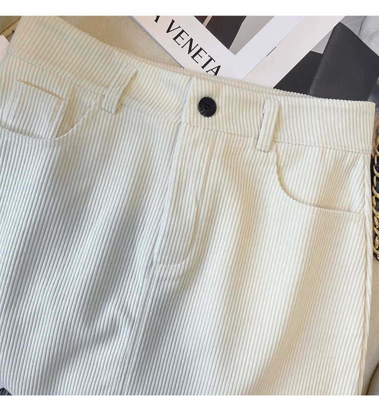 Plus Size Corduroy Mini Skirt