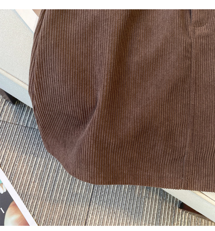 Plus Size Corduroy Mini Skirt