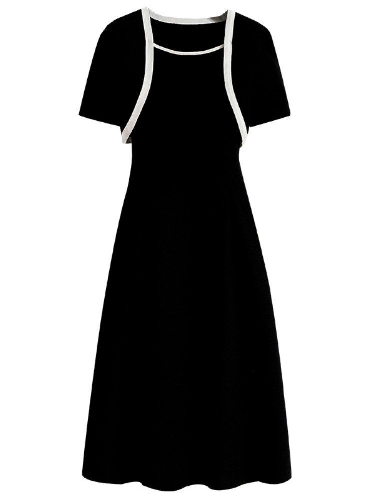 Plus Size Crop Cardigan And Dress Set