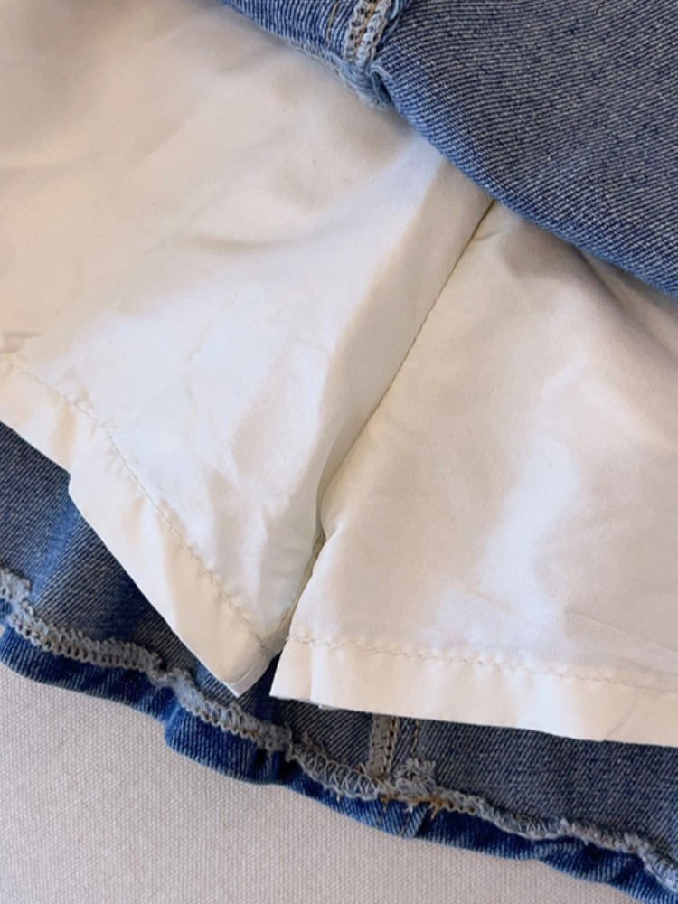 Plus Size Denim A Line Mini Skirt