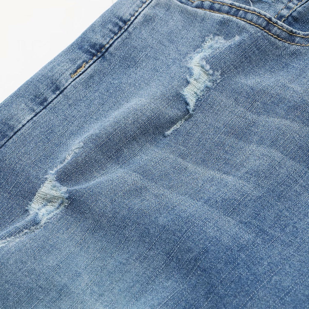 Plus Size Ripped Mid Length Shorts (EXTRA BIG SIZE)