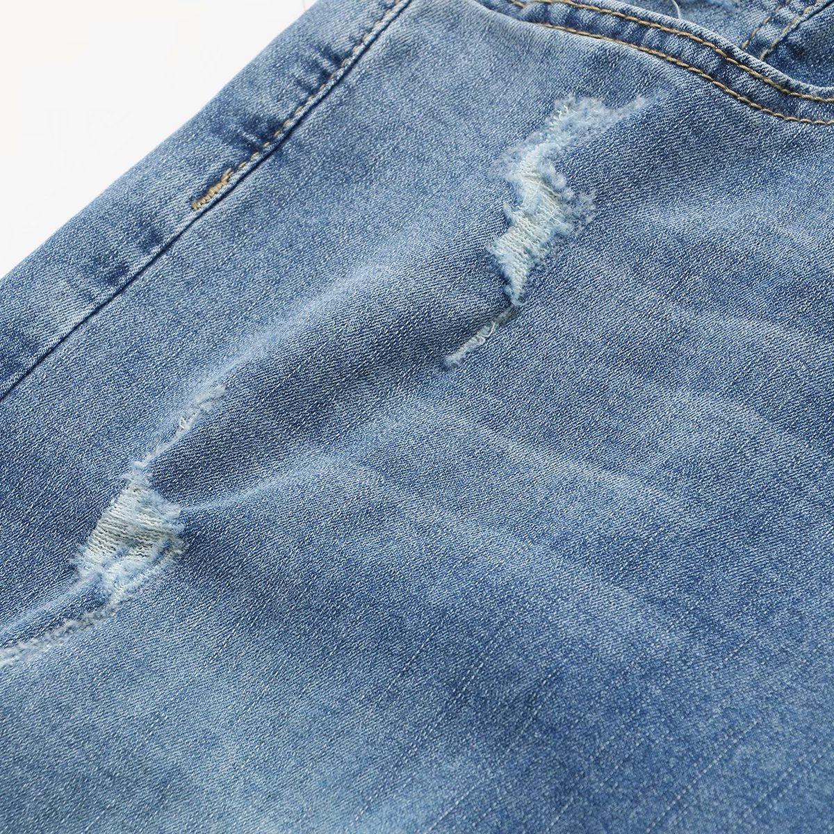 Plus Size Ripped Mid Length Shorts (EXTRA BIG SIZE)