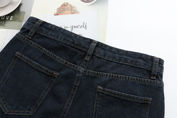 Plus Size Denim Mini Skirt